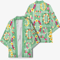 Hawaiian Leis Kimono Kakau Tattoos and Palaka Pastel Green Color LT03 - Polynesian Pride
