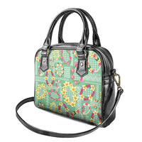 Hawaiian Leis Shoulder Handbag Kakau Tattoos and Palaka Pastel Green Color LT03 - Polynesian Pride