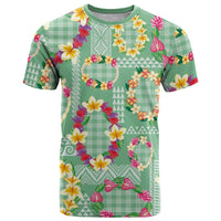 Hawaiian Leis T Shirt Kakau Tattoos and Palaka Pastel Green Color LT03 Green - Polynesian Pride