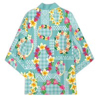 Hawaiian Leis Kimono Kakau Tattoos and Palaka Pastel Teal Color LT03 - Polynesian Pride