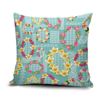 Hawaiian Leis Pillow Cover Kakau Tattoos and Palaka Pastel Teal Color LT03 Teal - Polynesian Pride
