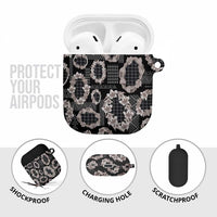 Hawaiian Leis AirPods Case Kakau Tattoos and Palaka Pastel Grayscale LT03 - Polynesian Pride