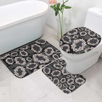 Hawaiian Leis Bathroom Set Kakau Tattoos and Palaka Pastel Grayscale LT03 - Polynesian Pride
