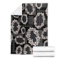 Hawaiian Leis Blanket Kakau Tattoos and Palaka Pastel Grayscale LT03 - Polynesian Pride