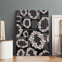 Hawaiian Leis Canvas Wall Art Kakau Tattoos and Palaka Pastel Grayscale LT03 - Polynesian Pride
