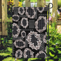Hawaiian Leis Garden Flag Kakau Tattoos and Palaka Pastel Grayscale LT03 Garden Flag Black - Polynesian Pride