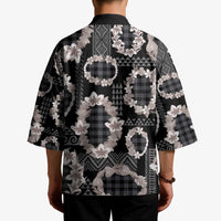 Hawaiian Leis Kimono Kakau Tattoos and Palaka Pastel Grayscale LT03 - Polynesian Pride