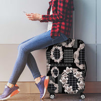 Hawaiian Leis Luggage Cover Kakau Tattoos and Palaka Pastel Grayscale LT03 - Polynesian Pride