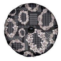 Hawaiian Leis Spare Tire Cover Kakau Tattoos and Palaka Pastel Grayscale LT03 - Polynesian Pride