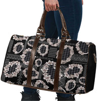 Hawaiian Leis Travel Bag Kakau Tattoos and Palaka Pastel Grayscale LT03 - Polynesian Pride