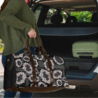 Hawaiian Leis Travel Bag Kakau Tattoos and Palaka Pastel Grayscale LT03 - Polynesian Pride