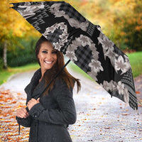 Hawaiian Leis Umbrella Kakau Tattoos and Palaka Pastel Grayscale LT03 - Polynesian Pride