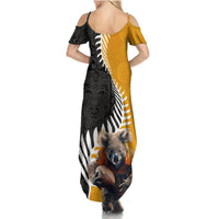 New Zealand and Australia Rugby Summer Maxi Dress Koala and Maori Warrior Together LT03 - Polynesian Pride
