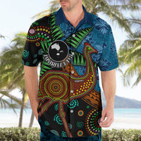 Fiji and Australia Hawaiian Shirt Palm Tree and Abogirinal Emu LT03 - Polynesian Pride