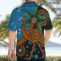 Fiji and Australia Hawaiian Shirt Palm Tree and Abogirinal Emu LT03 - Polynesian Pride
