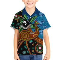 Fiji and Australia Hawaiian Shirt Palm Tree and Abogirinal Emu LT03 - Polynesian Pride
