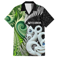 New Zealand Koru Natural Hawaiian Shirt Manaia and Silver Fern Maori Pattern LT03 Black - Polynesian Pride