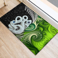 New Zealand Koru Natural Rubber Doormat Manaia and Silver Fern Maori Pattern