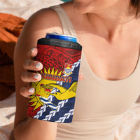 Kiribati Independence Day 4 in 1 Can Cooler Tumbler Polynesian and Melanesian Art Tattoo