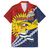 Kiribati Independence Day Family Matching Off Shoulder Maxi Dress and Hawaiian Shirt Polynesian and Melanesian Art Tattoo