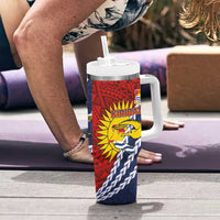 Kiribati Independence Day Tumbler With Handle Polynesian and Melanesian Art Tattoo