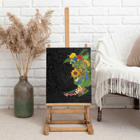 Hawaiian Tropical Plants and Chameleon Canvas Wall Art Polynesian Art Colorful LT03 - Polynesian Pride