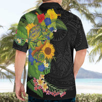 Hawaiian Tropical Plants and Chameleon Hawaiian Shirt Polynesian Art Colorful LT03 - Polynesian Pride