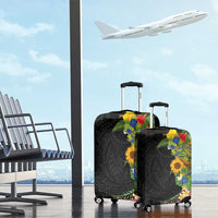 Hawaiian Tropical Plants and Chameleon Luggage Cover Polynesian Art Colorful - Polynesian Pride