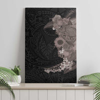 Hawaiian Tropical Plants and Chameleon Canvas Wall Art Polynesian Art Grayscale LT03 - Polynesian Pride