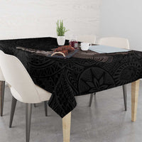 Hawaiian Tropical Plants and Chameleon Tablecloth Polynesian Art Grayscale LT03 - Polynesian Pride