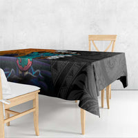 Hawaiian Halloween Tablecloth Horror Shaka Hand with Plumeria and Polynesian Tattoo Autumn Color LT03 - Polynesian Pride