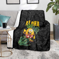 Hawaiian Halloween Blanket Aloha Pinapple with Mysterious Hands and Polynesian Tribal Tattoo LT03 - Polynesian Pride