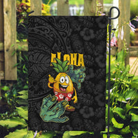 Hawaiian Halloween Garden Flag Aloha Pinapple with Mysterious Hands and Polynesian Tribal Tattoo LT03 Garden Flag Black - Polynesian Pride