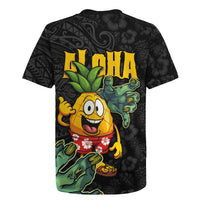 Hawaiian Halloween Rugby Jersey Aloha Pinapple with Mysterious Hands and Polynesian Tribal Tattoo LT03 - Polynesian Pride