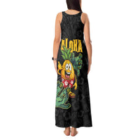Hawaiian Halloween Tank Maxi Dress Aloha Pinapple with Mysterious Hands and Polynesian Tribal Tattoo LT03 - Polynesian Pride