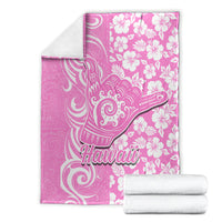 Hawaii Kauai Island Blanket Hibiscus Pattern Seamless Tribal Simple Pink LT03 - Polynesian Pride