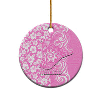 Hawaii Kauai Island Ceramic Ornament Hibiscus Pattern Seamless Tribal Simple Pink LT03 - Polynesian Pride