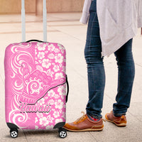Hawaii Kauai Island Luggage Cover Hibiscus Pattern Seamless Tribal Simple Pink LT03 Pink - Polynesian Pride