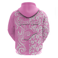 Custom Hawaii Kauai Island Hoodie Hibiscus Pattern Seamless Tribal Simple Pink LT03 - Polynesian Pride