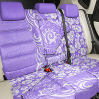 Custom Hawaii Kauai Island Back Car Seat Cover Hibiscus Pattern Seamless Tribal Simple Purple LT03 - Polynesian Pride