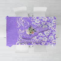 Custom Hawaii Kauai Island Tablecloth Hibiscus Pattern Seamless Tribal Simple Purple LT03 Purple - Polynesian Pride