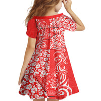 Custom Hawaii Kauai Island Family Matching Short Sleeve Bodycon Dress and Hawaiian Shirt Hibiscus Pattern Seamless Tribal Simple Red LT03 - Polynesian Pride