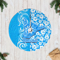 Hawaii Kauai Island Tree Skirt Hibiscus Pattern Seamless Tribal Simple Red LT03 Blue - Polynesian Pride