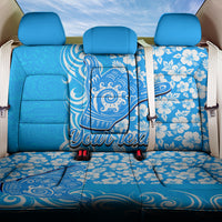 Custom Hawaii Kauai Island Back Car Seat Cover Hibiscus Pattern Seamless Tribal Simple Blue LT03 One Size Blue - Polynesian Pride