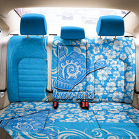 Custom Hawaii Kauai Island Back Car Seat Cover Hibiscus Pattern Seamless Tribal Simple Blue LT03 - Polynesian Pride