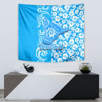 Custom Hawaii Kauai Island Tapestry Hibiscus Pattern Seamless Tribal Simple Blue LT03 - Polynesian Pride