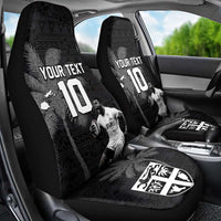 Custom Fiji Rugby Pacific Champions 2024 Car Seat Cover Anniversary 7 Titles - Fijians Rugby and Tapa Hibiscus Black Art