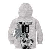 Custom Fiji Rugby Pacific Champions 2024 Kid Hoodie Anniversary 7 Titles - Fijians Rugby and Tapa Hibiscus White Art