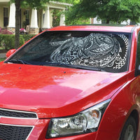Hawaiian Whales Polynesian Art Motifs Auto Sun Shade Black Color - Polynesian Pride
