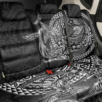 Hawaiian Whales Polynesian Art Motifs Back Car Seat Cover Black Color - Polynesian Pride
